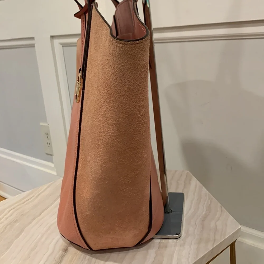 Michael Kors Bag Portia Pink Suede Leather Tote